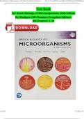 Complete Test Bank Brock Biology of Microorganisms 16th Edition Madigan Questions & Answers with rationales (Chapter 1-34) Complete ISBN:9780135845684 Newest Edition 2024 Instant Download PDF