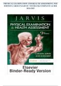 PHYSICAL EXAMINATION AND HEALTH ASSESSMENT, 9TH EDITION CAROLYN JARVIS’ TESTBANK/COMPLETE GUIDE 2024-2025