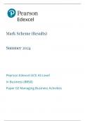 Edexcel AS Level Business Paper 2 Mark Scheme 2024