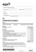 AQA AS LEVEL Computer Science PAPER 2 QUESTION PAPER JUNE 2024- 7516/2