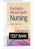 TEST BANK FOR PSYCHIATRIC MENTAL HEALTH NURSING, 9TH EDITION BY SHEILA L. VIDEBECK |VERIFIED CHAPTER'S 1 - 24 |COMPLETE