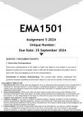 EMA1501 Assignment 5 (ANSWERS) 2024 - DISTINCTION GUARANTEED