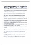 Study Guide for Innovative and Strategic Thinking - D081 Questions and Answers