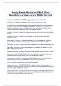 Study Exam Guide for DBIA Final Questions and Answers 100% Correct