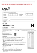 AQA GCSE MATHEMATICS HIGHER TIER PAPER 3