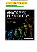 COMPLETE TEST BANK: Anatomy & Physiology 10th Edition by Kevin T. Patton PhD (Author) latest Update Quality Exam