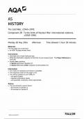 AQA AS HISTORY QUESTION PAPER 2024 (The Cold Warc1945-1991 :Component 2R;To the brink of Nuclear war ,international relations) 7041/2R