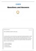  CHES- PRACTICE EXAM FROM NCHEC QUESTIONS AND ANSWERS