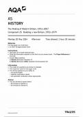 AQA AS HISTORY QUESTION PAPER 2024 (The Making of Modern Britain 1951-2007 :Component 2S Building in a new Britain 1951-1979) 7041/2S