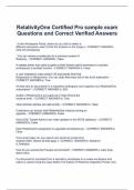 RelativityOne Certified Pro sample exam Questions and Correct Verified Answers