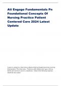 Ati Engage Fundamentals Pn Foundational Concepts Of Nursing Practice Patient Centered Care 2024 Latest Update