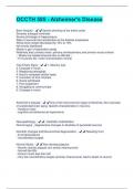 OCCTH 585 - Alzheimer's Disease Questions And Answers Already Graded A+