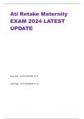 Ati Retake Maternity EXAM 2024 LATEST UPDATE