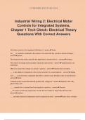 Industrial Wiring 2: Electrical Motor Controls for Integrated Systems, Chapter 1 Tech Check: Electrical Theory Questions With Correct Answers