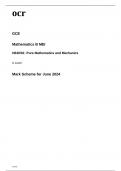 ocr A Level Mathematics B MEI:(H640/01)Pure Mathematics and Mechanics -Mark Scheme for June 2024