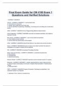 Final Exam Guide for CM 4100 Exam 1 Questions and Verified Solutions