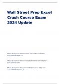 Wall Street Prep Excel Crash Course Exam 2024 Update