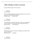 APOL 220 Quiz 4 (Version 1 ) INTRODUCTION TO APOLOGETICS, Liberty University.