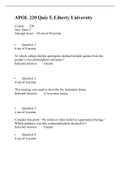 APOL 220 Quiz 5 (Version 2) INTRODUCTION TO APOLOGETICS, Liberty University.