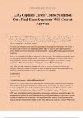 LOG Captains Career Course: Common Core Final Exam Questions With Correct Answers