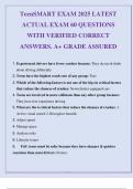 TeenSMART EXAM 2025 LATEST ACTUAL EXAM 60 QUESTIONS WITH VERIFIED CORRECT ANSWERS. A+ GRADE ASSURED