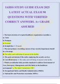 IAHSS STUDY GUIDE EXAM 2025 LATEST ACTUAL EXAM 90 QUESTIONS WITH VERIFIED CORRECT ANSWERS. A+ GRADE ASSURED.