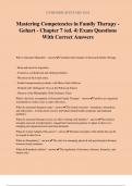 Mastering Competencies in Family Therapy - Gehart - Chapter 7 (ed. 4) Exam Questions With Correct Answers