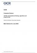 OCR GCSE COMPUTER Computer Science (J277-02)  MARK SCHEME 2024 Computational thinking, algorithms and programming