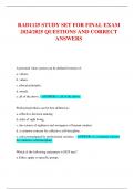 RAD1125 STUDY SET FOR FINAL EXAM 2024/2025 QUESTIONS AND CORRECT ANSWERS