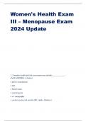 Women's Health Exam III – Menopause Exam 2024 Update