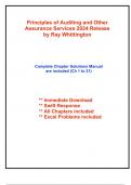 Solutions for Principles of Auditing and Other Assurance Services 2024 Release by Whittington (All Chapters included)