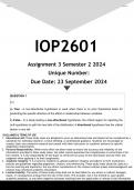 IOP2601 Assignment 3 (ANSWERS) Semester 2 2024 - DISTINCTION GUARANTEED