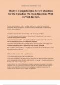 Mosby's Comprehensive Review Questions for the Canadian PN Exam Questions With Correct Answers.