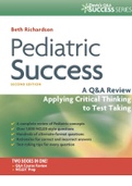 TEST BANK FOR Pediatric Success,A Q_A Review Course Review for  Applying Critical Thinking (Davis Success Series), 2nd edition by Beth Richardson