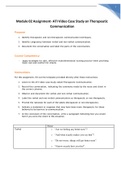 NUR 2356 Module 02 Assignment- ATI Video Case Study on Therapeutic Communication