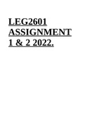 LEG2601 ASSIGNMENT 1 & 2 2022