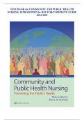 TEST BANK for COMMUNITY AND PUBLIC HEALTH NURSING 10TH EDITION by RECTOR/COMPLETE GUIDE 2024-2025