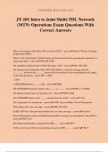 JT-101 Intro to Joint Multi-TDL Network (MTN) Operations Exam Questions With Correct Answers