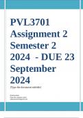 PVL3701 Assignment 2 (COMPLETE ANSWERS) Semester 2 2024 (388427) - DUE 23 September 2024 ; 100% TRUSTED Complete, trusted solutions and explanations.. Ensure your success with us..