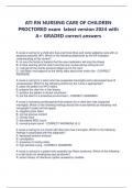 ATI RN NURSING CARE OF CHILDREN  PROCTORED exam latest version 2024 with  A+ GRADED correct answers