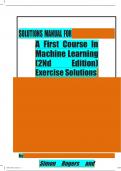 SOLUTIONS MANUAL FOR A First Course In Machine Learning (2Nd Edition) Exercise Solutions by Simon Rogers and