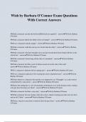 Wish by Barbara O'Connor Exam Questions With Correct Answers