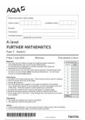 AQA A-level FURTHER MATHEMATICS Paper 3 Statistics 7367/3S June 2024