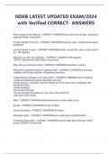 NDEB LATEST UPDATED EXAM/2024  with Verified CORRECT- ANSWERS What could dry hair indicate - CORRECT ANSWERmay result from old age, treatments,  systemic illness, malnutrition normal findings of the hair - CORRECT ANSWERshould be shiny, smooth and of equa