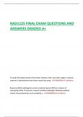 RAD1125 FINAL EXAM QUESTIONS AND ANSWERS GRADED A+