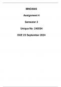 MNO2605 Assignment 4 Semester 2 (249594) Due 23 September 2024