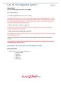 BIO 202L Lab 16 Worksheet - The Digestive System