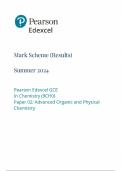 2024 EDEXCEL A-LEVEL CHEMISTRY PAPER 2 MARK SCHEME