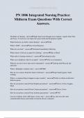 PN 1006 Integrated Nursing Practice: Midterm Exam Questions With Correct Answers.