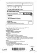 2024 EDEXCEL A-LEVEL PHYSICS PAPER 1, PAPER 2, PAPER 3 INCLUDING ALL MARK SCHEMES